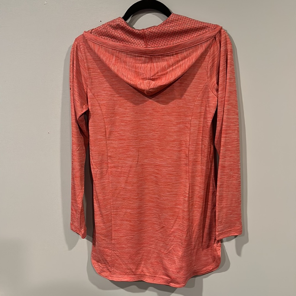Columbia athletic pull over with hood. Color-coral. Size small. - Picture 4 of 6